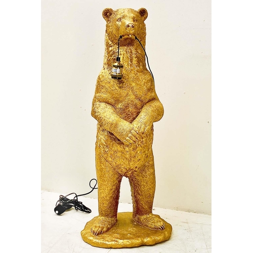 426 - STANDING BEAR FLOOR LAMP, gilt finish, 100cm H x 42cm W x 42cm D.