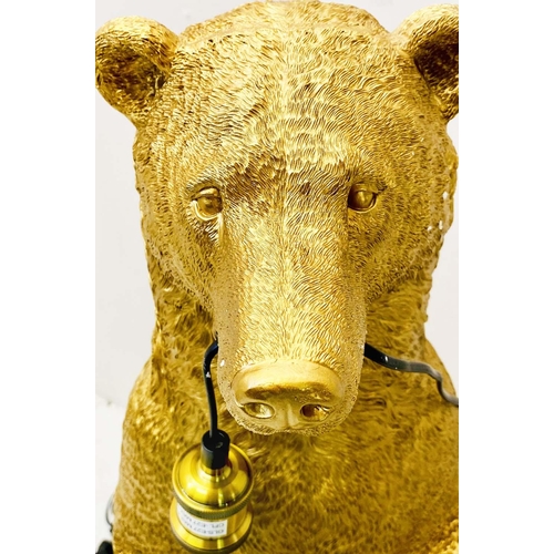 426 - STANDING BEAR FLOOR LAMP, gilt finish, 100cm H x 42cm W x 42cm D.