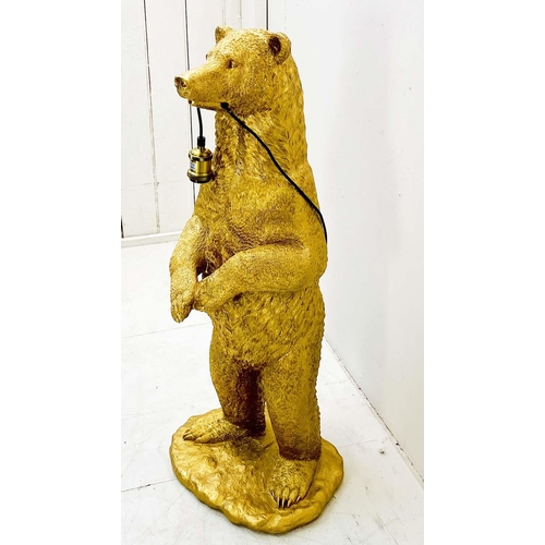 426 - STANDING BEAR FLOOR LAMP, gilt finish, 100cm H x 42cm W x 42cm D.