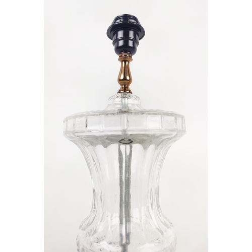 464 - TABLE LAMPS, a pair, glass urn form, 59cm H. (2)