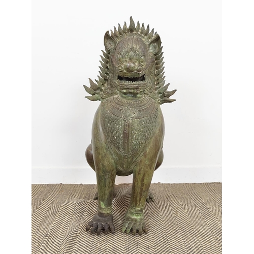 480 - CHINESE STYLE FOO DOG, bronze, of large proportions, 101cm H x 46cm x 62cm.