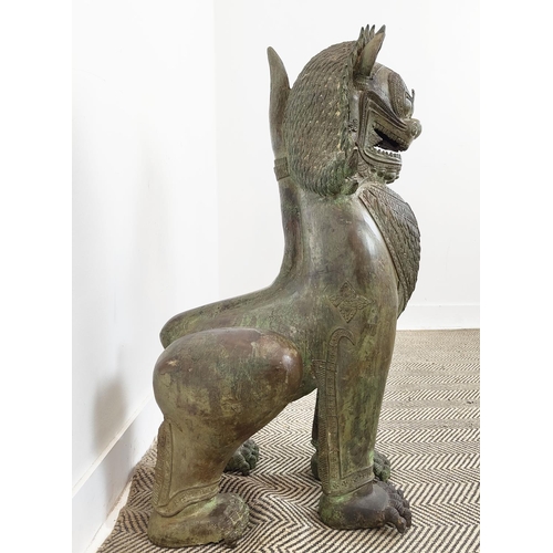 480 - CHINESE STYLE FOO DOG, bronze, of large proportions, 101cm H x 46cm x 62cm.