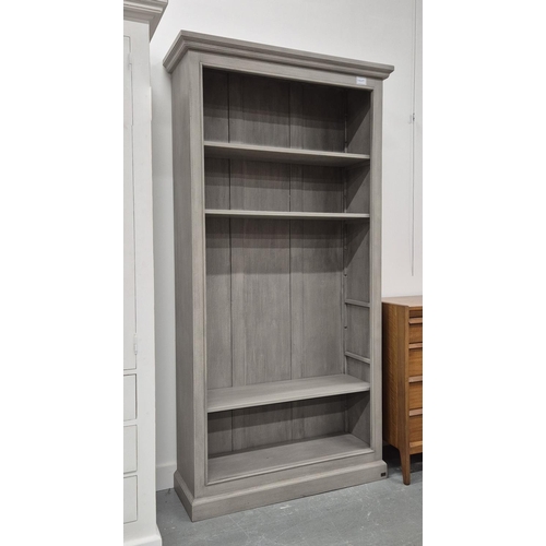 507 - TALL BOOKCASE, grey painted, 108cm x 37cm x 211cm H.