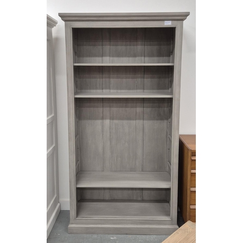 507 - TALL BOOKCASE, grey painted, 108cm x 37cm x 211cm H.