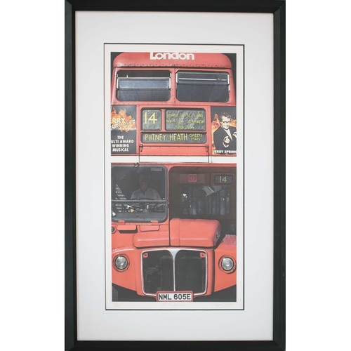 59 - JEFFREY SAGE, '14 Routemaster', print, signed and numbered 43/250, 59cm x 33cm, framed.