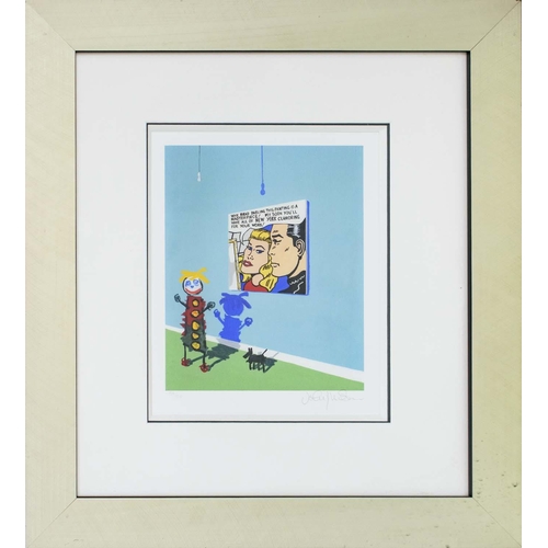 61 - JOHN D WILSON, 'Me and my shadow', giglée, signed and numbered 59/150, 29cm x 23cm, framed.