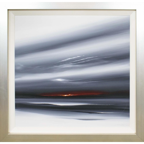 62 - JONATHAN SHAW, 'Grey skies', oil on board, 75cm x 75cm, framed.