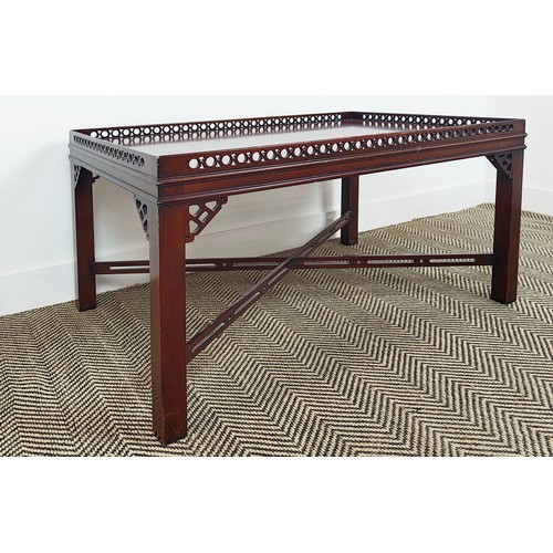 283 - COFFEE TABLE, mahogany with a pierced gallery, 62cm x 92cm x 51cm H.