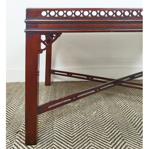 283 - COFFEE TABLE, mahogany with a pierced gallery, 62cm x 92cm x 51cm H.