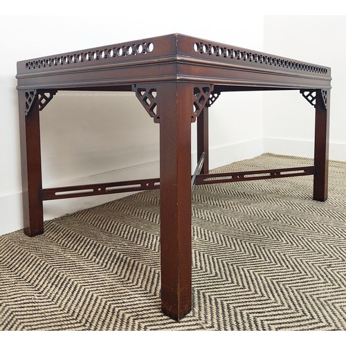 283 - COFFEE TABLE, mahogany with a pierced gallery, 62cm x 92cm x 51cm H.