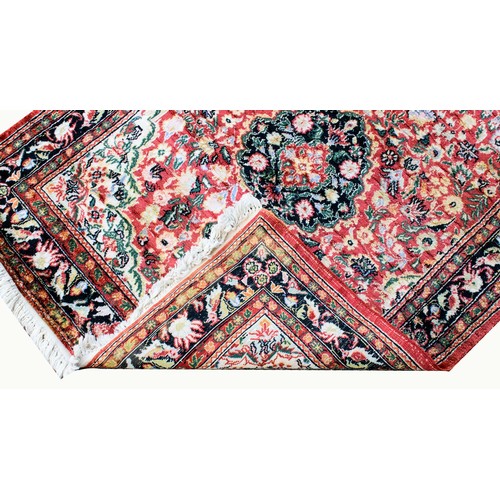 119 - FINE PERSIAN SILK RUNNER, hand-knotted, 260cm x 80cm.