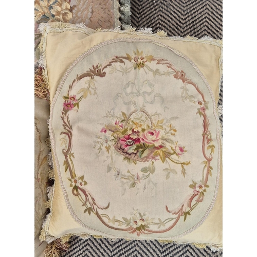 27 - FRENCH AUBUSSON TAPESTRY CUSHIONS, eight. (8)