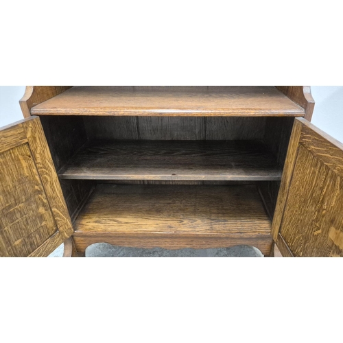 282 - BOOKCASE, Arts and Crafts oak, 134cm H x 56cm x 29cm.