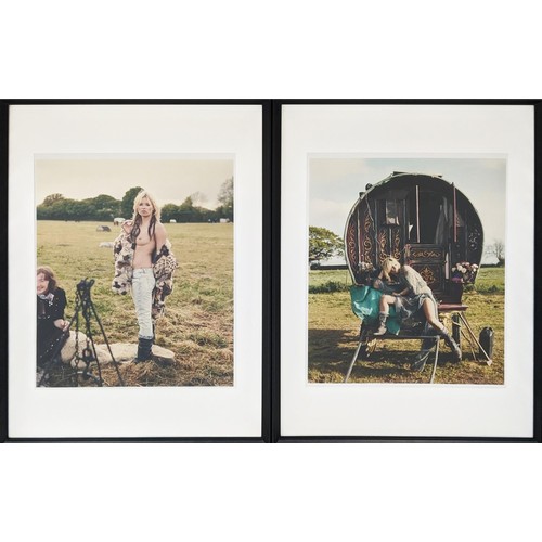 41 - BRITISH SCHOOL 'Model in the countryside', photoprints, 48cm x 39cm, framed. (2)