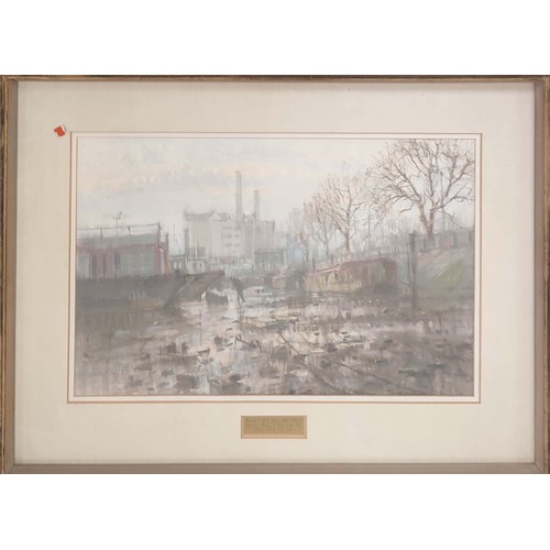 47 - IAN HAY (b.1940), 'Cheyne Walk, towards Lots Road, watercolour, 54cm x 70cm, signed and dated, frame... 