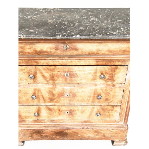 292 - HALL COMMODE, 19th century French Louis Philippe faded mahogany with St Annes grey marble top, and f... 