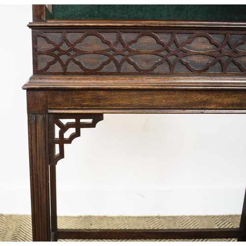 140 - DISPLAY CABINET, labeled Stephen Bindon, Eastbourne, circa 1900, Georgian revival mahogany with glaz... 