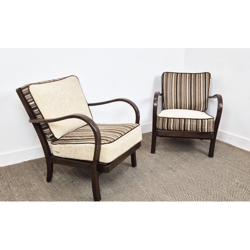 141 - HALABALA STYLE CHAIRS, a pair, Art Deco bentwood, 72cm H x 65cm W. (2)