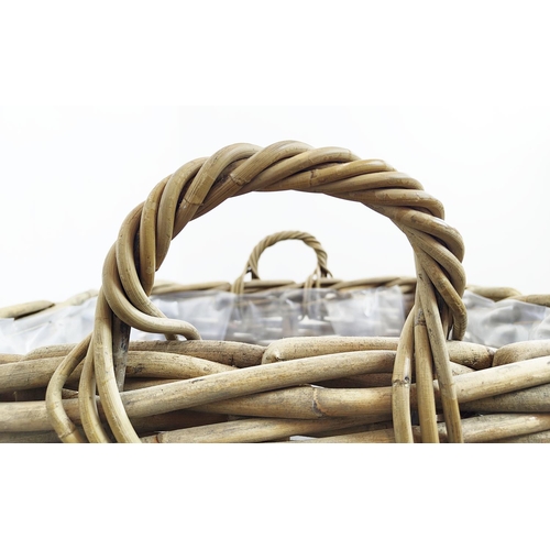 143 - LOG BASKET, 64cm H x 66cm x 66cm.