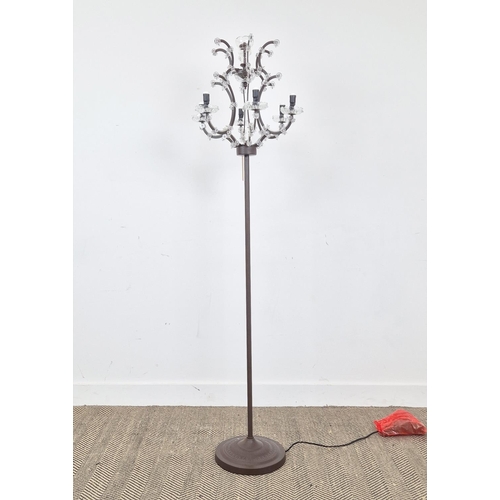 402 - TIMOTHY OULTON FLOOR LAMP, with a metal stem and frame top.