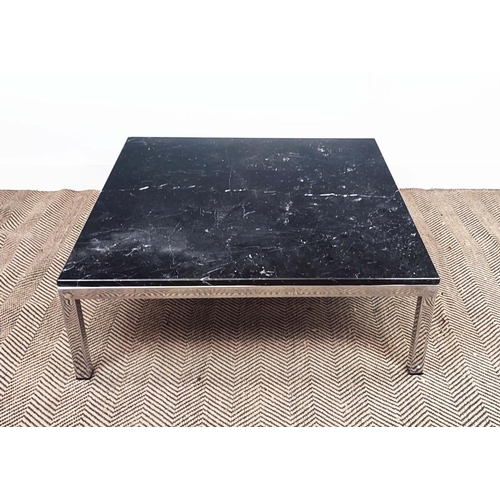 407 - TISETTANTA COFFEE TABLE, with a square marble top, 90cm W x 90cm D x 33cm H.