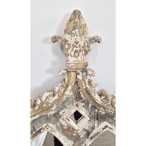 419 - ARCHITECTURAL WALL MIRRORS, a pair, 116cm x 61cm approx. (2)