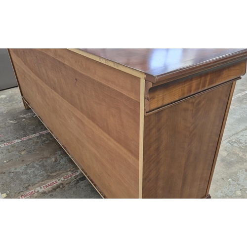 428 - SIDEBOARD, four drawers above three lockable doors, 225cm x 52.5cm x 97cm.