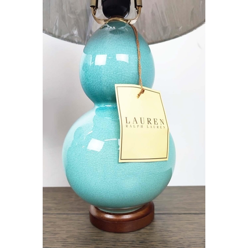 435 - LAUREN RALPH LAUREN HOME TABLE LAMPS, a pair, double gourd design, glazed ceramic, with shades, 53.5... 