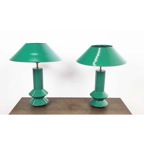 443 - TABLE LAMPS, a pair, 1950s Italian style, with shades, 48.5cm H approx. (2)