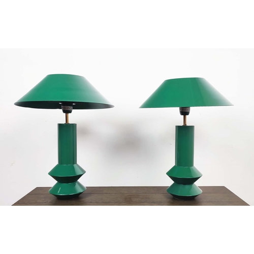 443 - TABLE LAMPS, a pair, 1950s Italian style, with shades, 48.5cm H approx. (2)