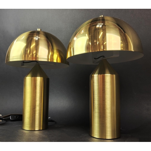 444 - AFTER VICO MAGISTRETTI ATOLLO STYLE TABLE LAMPS, a pair, 49cm H approx. (2)