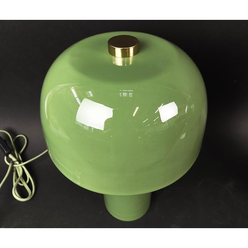 445 - TABLE LAMPS, 1950s Italian style, green lacquered finish, 37.5cm H approx. (2)