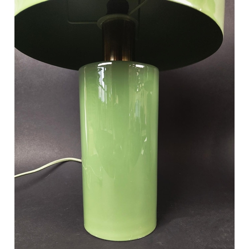 445 - TABLE LAMPS, 1950s Italian style, green lacquered finish, 37.5cm H approx. (2)