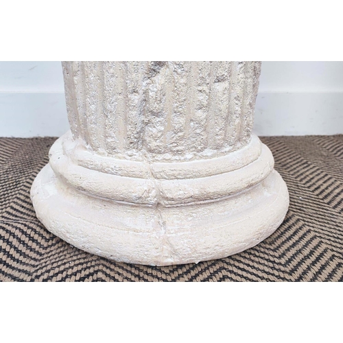 451 - FAUX STONE COLUMNS, a pair, 70cm H. (2)