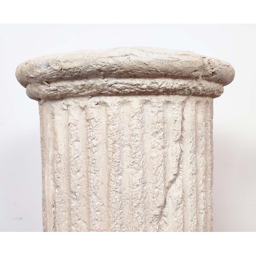 451 - FAUX STONE COLUMNS, a pair, 70cm H. (2)