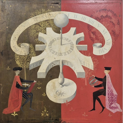 54 - 20TH CENTURY SCHOOL, 'Study of the Sciences', mixed media on panels, each 91cm x 91cm.