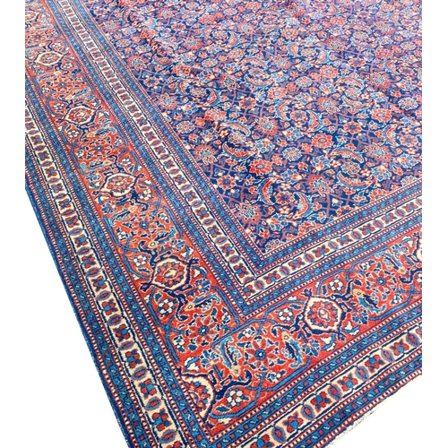 86 - ANTIQUE TABRIZ HERATI DESIGN CARPET, 335cm x 240cm.