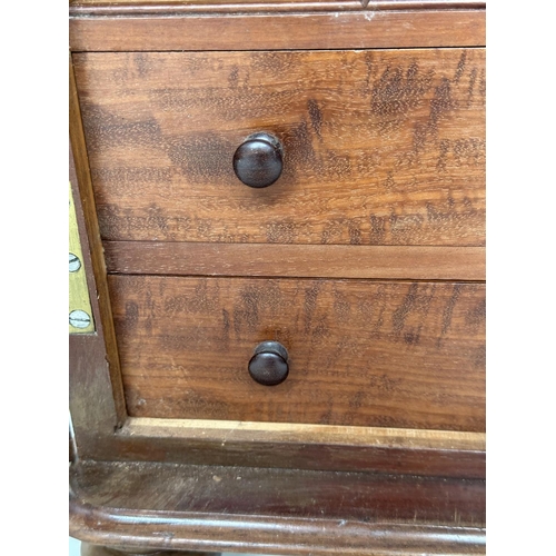 101 - SIDE CABINET, Victorian mahogany, Carrara marble top with panelled door and shelf fitted interior an... 