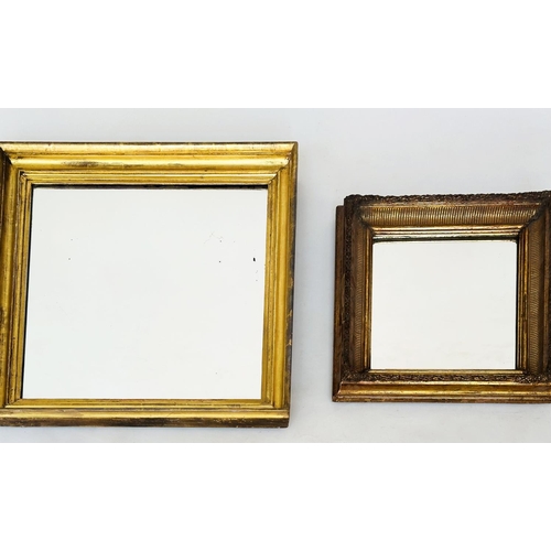 149 - WALL MIRRORS, two, including 19th century giltwood and gesso moulded rectangular, 71cm x 63cm, toget... 