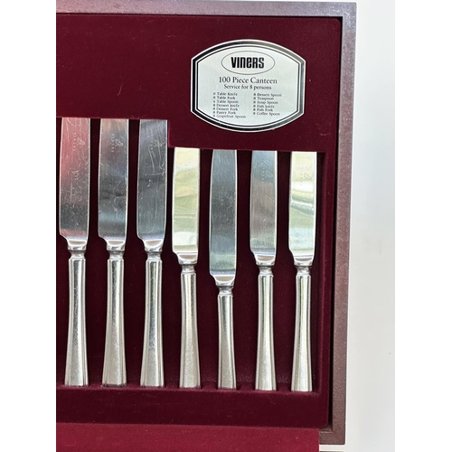 152 - CUTLERY CANTEEN, Viners 'Harley Elegance', eight settings cased, approx 100 pieces.