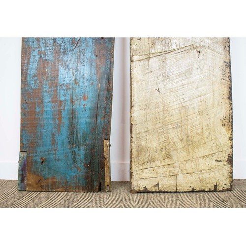 420 - INDIAN STYLE PANELS, a set of two, 193.5cm x 53cm approx at largest. (2)