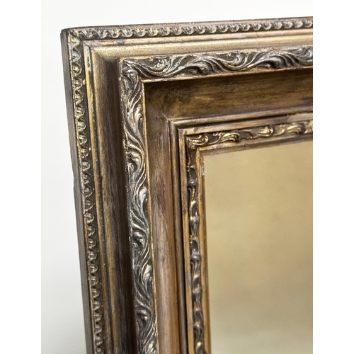 125 - OVERMANTEL, rectangular traditional giltwood and gesso, moulded, 117cm H x 80cm W.