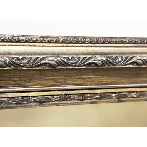 125 - OVERMANTEL, rectangular traditional giltwood and gesso, moulded, 117cm H x 80cm W.