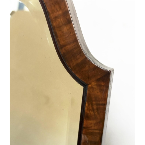 127 - DRESSING MIRROR, late 18th century walnut with arched bevelled plate, 61cm W x 159cm H.