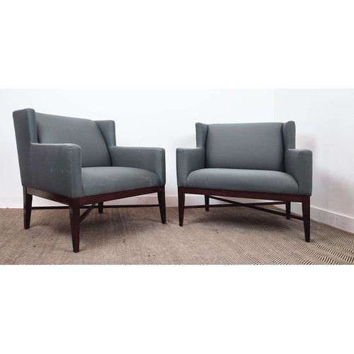 468 - ARMCHAIRS, a pair, 86cm H x 86cm. (2)