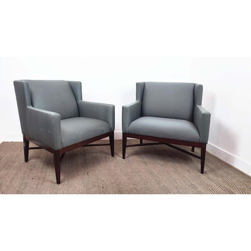 468 - ARMCHAIRS, a pair, 86cm H x 86cm. (2)