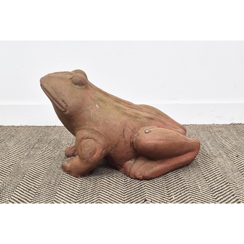 234 - TERRACOTTA FROG, 36cm H x 47cm W x 60cm D.