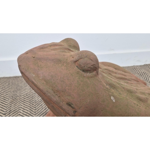 234 - TERRACOTTA FROG, 36cm H x 47cm W x 60cm D.