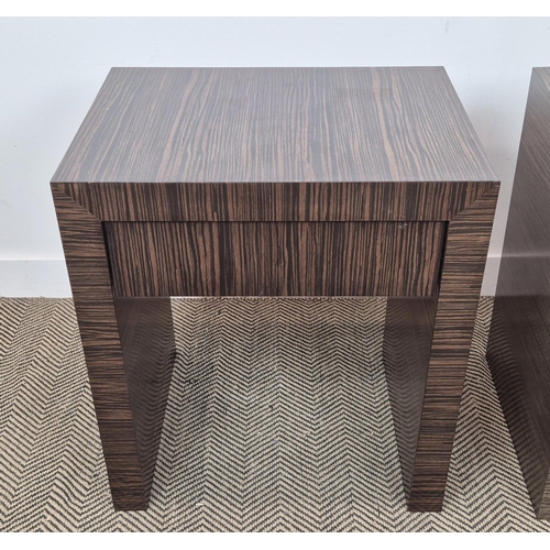 452 - SIDE TABLES, a pair, art deco style, each with a drawer, 66cm x 44.5cm x 67.5cm. (2)