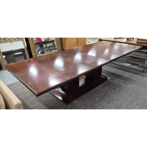 461 - EXTENDING DINING TABLE, contemporary, 77cm H x 305cm x 127cm extended.